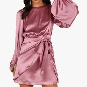 Satin cocktail Dress -Dusty Rose Size M- NWT